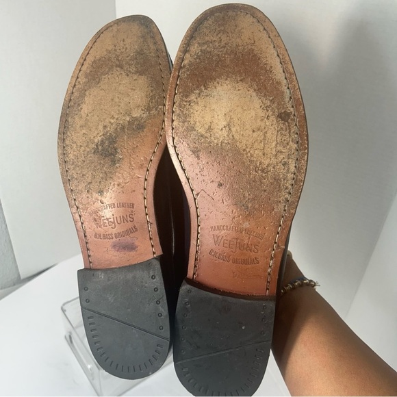 G.H. Bass Weejuns Men’s Larson Ombre’ Patent Leather Loafers 12D Academia Preppy - Picture 7 of 8